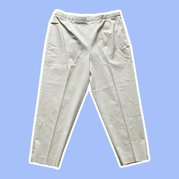 Talbots Pants - VTG ~ 1990s ~ Talbots ~ Beige Linen Pants ~ Ankle Length ~ Summer ~ Size 18